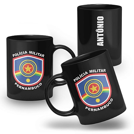 Caneca Polícia Militar do Estado do Pernambuco 100% Preta