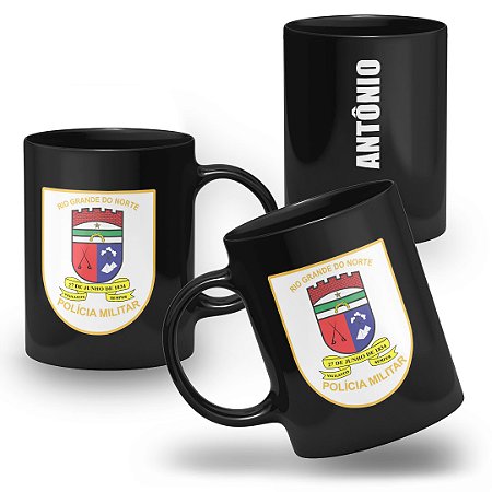 Caneca Polícia Militar do Estado do Rio Grande do Norte 100% Preta