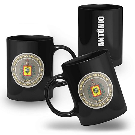 Caneca Polícia Militar do Estado do Rio Grande do Sul 100% Preta