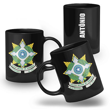 Caneca Polícia Militar do Estado de Rondônia 100% Preta