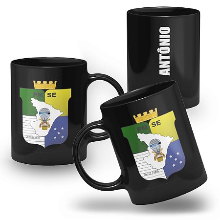 Caneca Polícia Militar do Estado de Sergipe 100% Preta