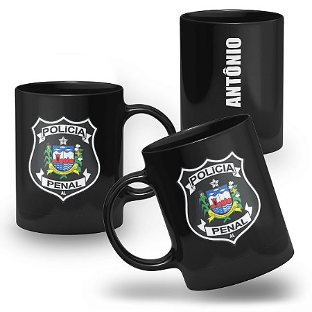 Caneca Polícia Penal do Estado de Alagoas 100% Preta