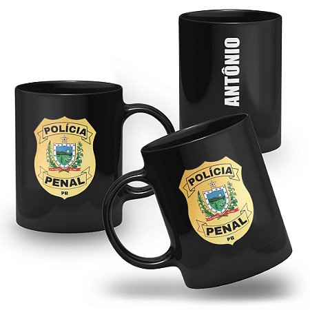Caneca Polícia Penal do Estado de Paraíba 100% Preta