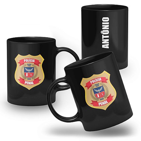 Caneca Polícia Penal do Estado da Bahia 100% Preta