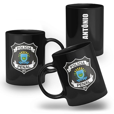 Caneca Polícia Penal do Estado do Mato Grosso do Sul 100% Preta