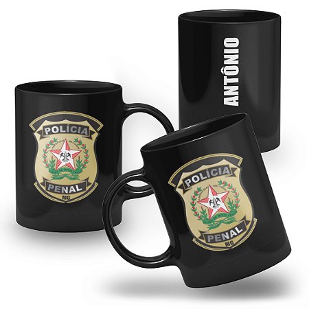 Caneca Polícia Penal do Estado de Minas Gerais 100% Preta
