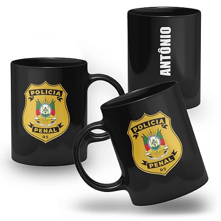 Caneca Polícia Penal do Estado do Rio Grande do Sul 100% Preta
