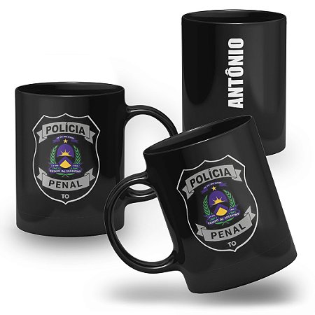 Caneca Polícia Penal do Estado de Tocantins 100% Preta