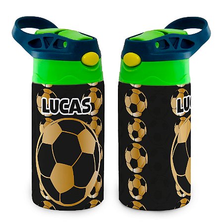 Garrafa Bola de Futebol Dourada Infantil Térmica