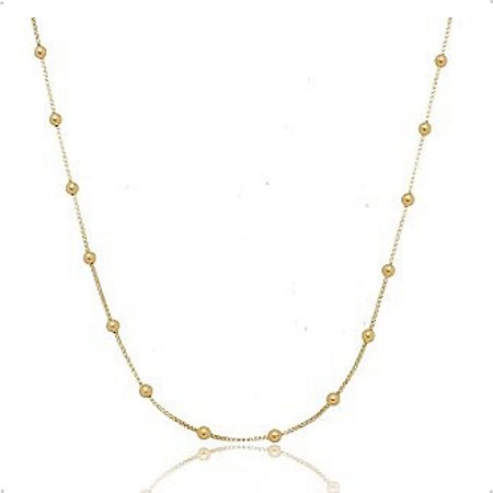 Colar Choker Bolinha Delicado Banhado a Ouro Veneziana