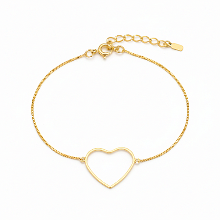Pulseira de Coração Delicada Banhado a Ouro 18k