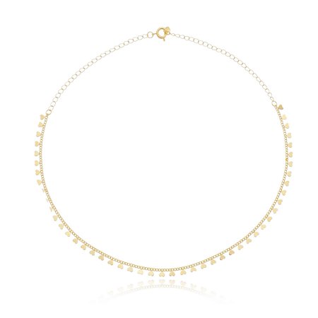 Choker de Coração Delicado Feminino Banhado a Ouro 18k