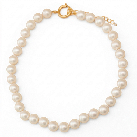 Colar de Perola Shell Luxo Fecho Boia Banhado a Ouro 18k