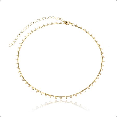 Colar Delicado Choker Feminino Modinha Banhado a Ouro