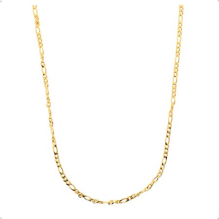 Corrente 3X1 Diamantada Banhado a Ouro - 45cm
