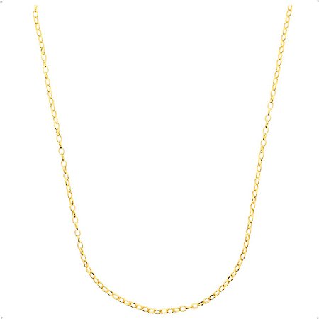 Corrente Delicada Ello Oval P Banhado Em Ouro - 45cm
