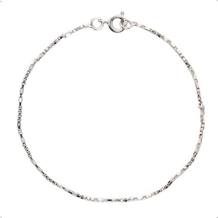 Pulseira Veneziana 8x4 Banhado Em Ródio Branco- 18cm