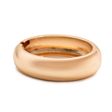 Bracelete Feminino Liso Moderno Mega Grosso Banhado a Ouro