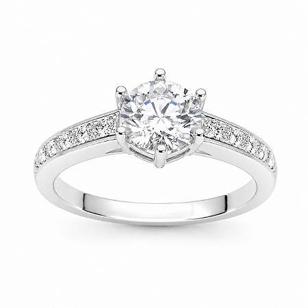 Anel Moissanite 7.0mm Prata 925 Maciça Cravejado Com Certificado