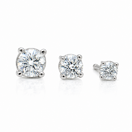 Trio de Brincos Moissanite Prata 925 Ponto de Luz com Certificado