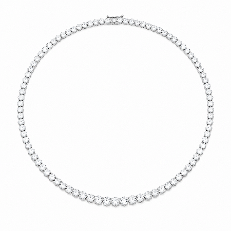 Colar Riviera Degradê Prata 925 Moissanite 4.0mm 0.3ct 45cm Com Certificado GRA