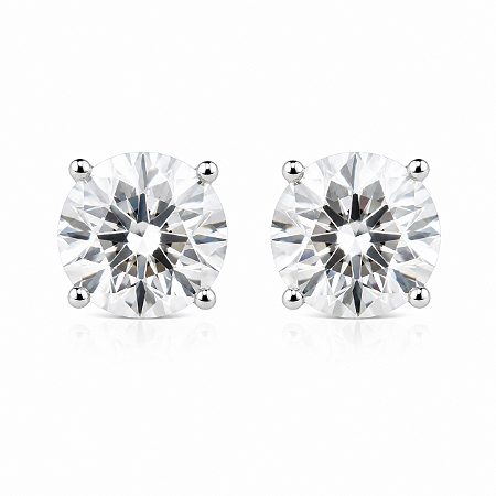 Brinco Ponto De Luz Moissanite 10mm 4.0ct Prata 925 Com Certificado GRA