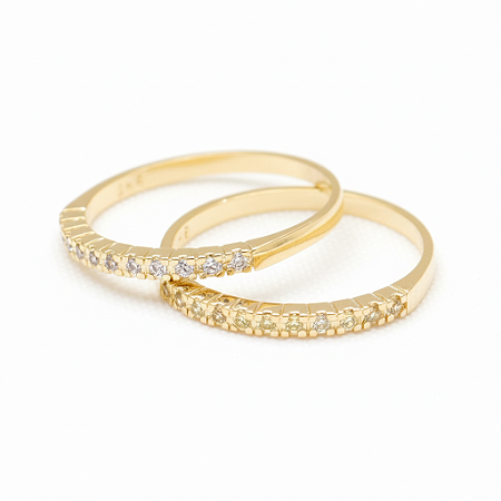 Anel Aparador De Aliança Casamento Banhado Ouro 18k Par