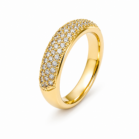 Aparador de Aliança Cravejada Com Zircônias Banhada a Ouro