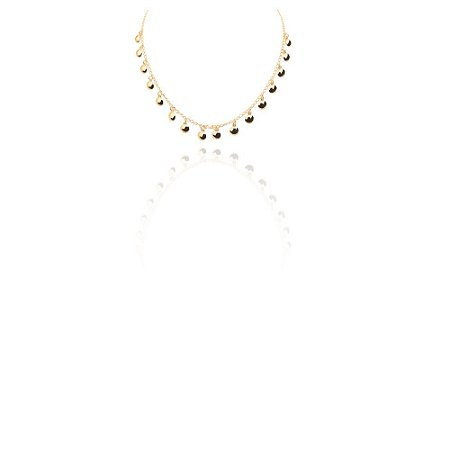 Choker Bolinha Meia Bolinha Banhado Em Ouro 18k