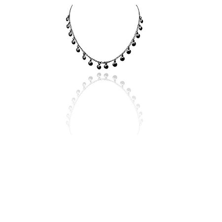 Choker Bolinha Meia Bolinha Banhado Em Rodio Negro