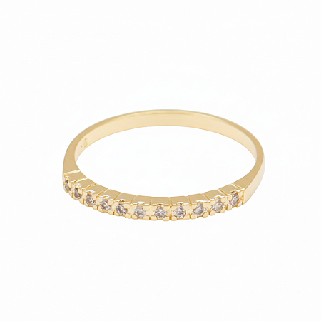 Anel Aparador De Aliança com Zirconias Banhado Ouro 18k Unid