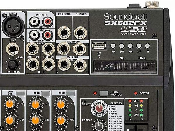 Misturador mix 6 canais SX602FX USB