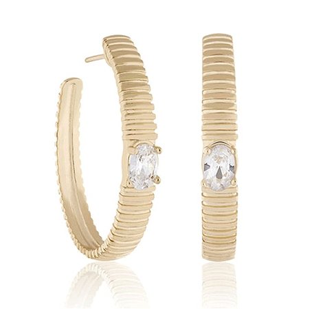 Argola Friso Zircônia Grande