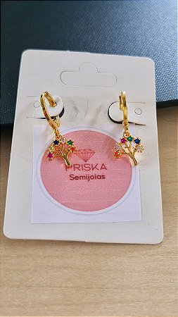 Argola P Árvore da Vida Dourada