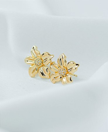 Brinco Flor Miolo 5 Pétalas