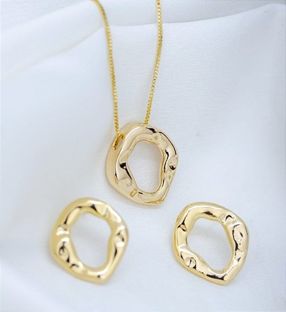 Conjunto Oval Martelado