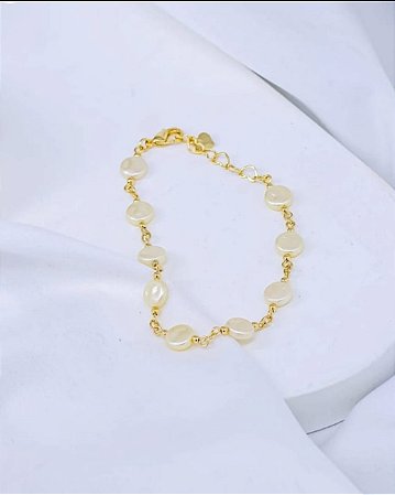 Pulseira Pérola Make Achatada