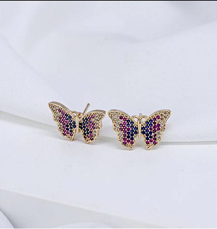 Brinco Borboleta com Zircônias