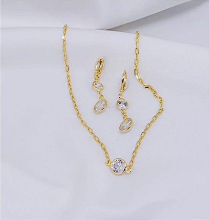 Conjunto Ponto de Luz Brinco Dupla Luz