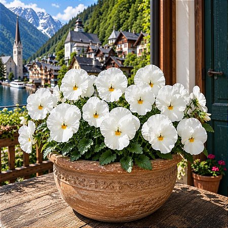Amor Perfeito Branco Gigante Suíço - Viola tricolor: 15 Sementes