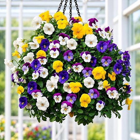 Amor Perfeito Mini Scotch Sortido - Viola cornuta: 15 Sementes