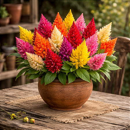 Celósia Plumosa Sortida: 15 Sementes