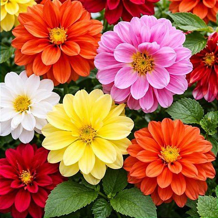 Dália Dobrada Sortida - Dahlia pinnata - 15 Sementes