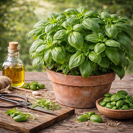 Manjericão Italiano - Ocimum basilicum - 20 Sementes