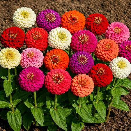 Zinnia Sortida Gigante da Califórnia: 50 Sementes