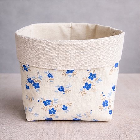 Cachepô de Tecido Estampado Dupla Face