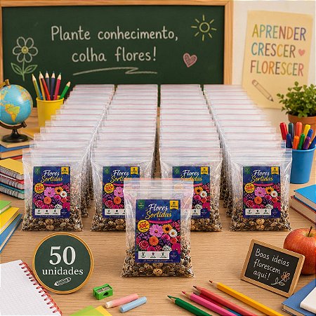 50 Kits de Flores Sortidas Embalagem Personalizável Para Lembrancinha