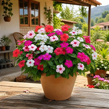 Vinca Sortida - Catharanthus roseus: 20 Sementes