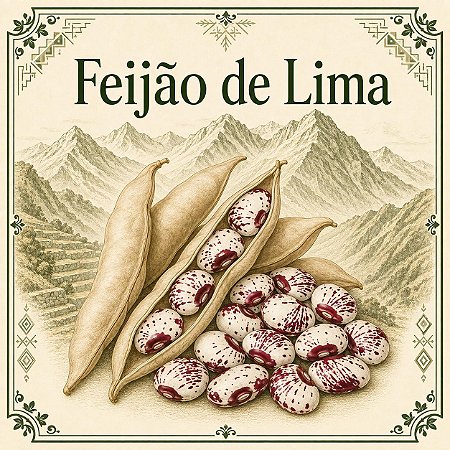 Feijão de Lima - Phaseolus lunatus - 3 Sementes