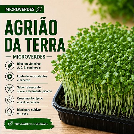 Microverdes Agrião da Terra: 500 Sementes
